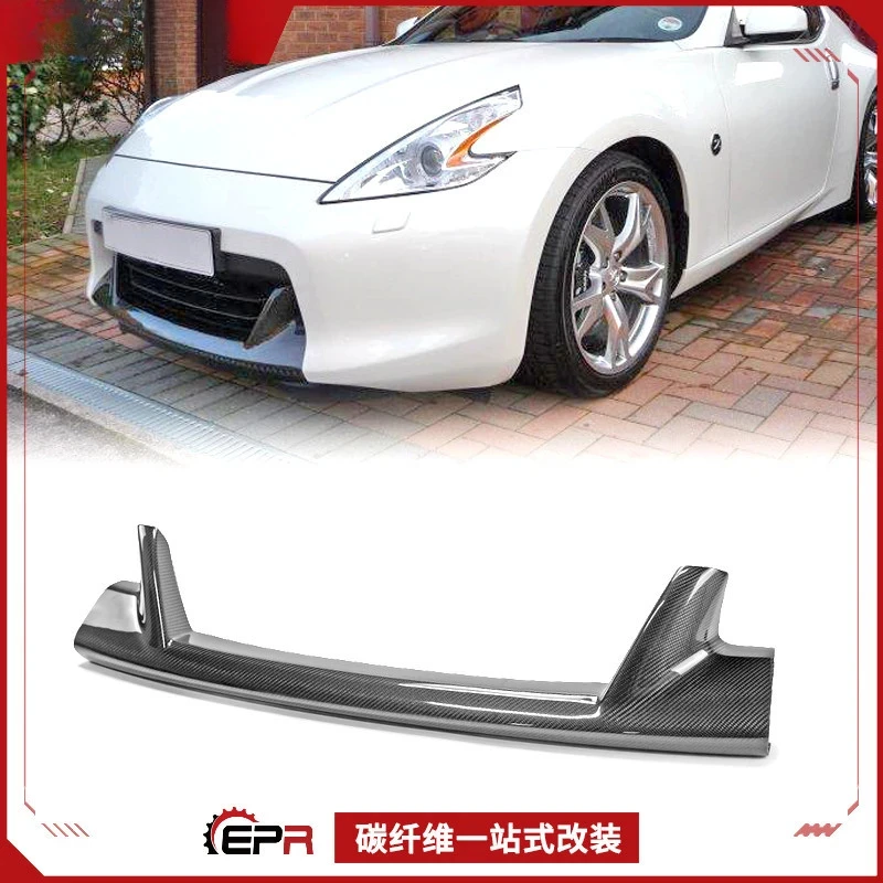 

Для Nissan 370Z Z34 передняя губа из углеродного волокна, нижний спойлер среднего охлаждения, гоночный стиль, без дизайна