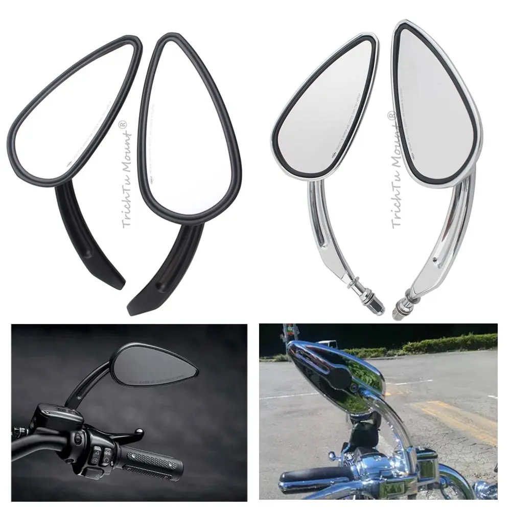 1 Pair Universal Adjustable Rearview Mirror with M8 or M10 Hollow Hole For Harley Honda Yamaha Kawasaki Ducati Indian Suzuki BMW