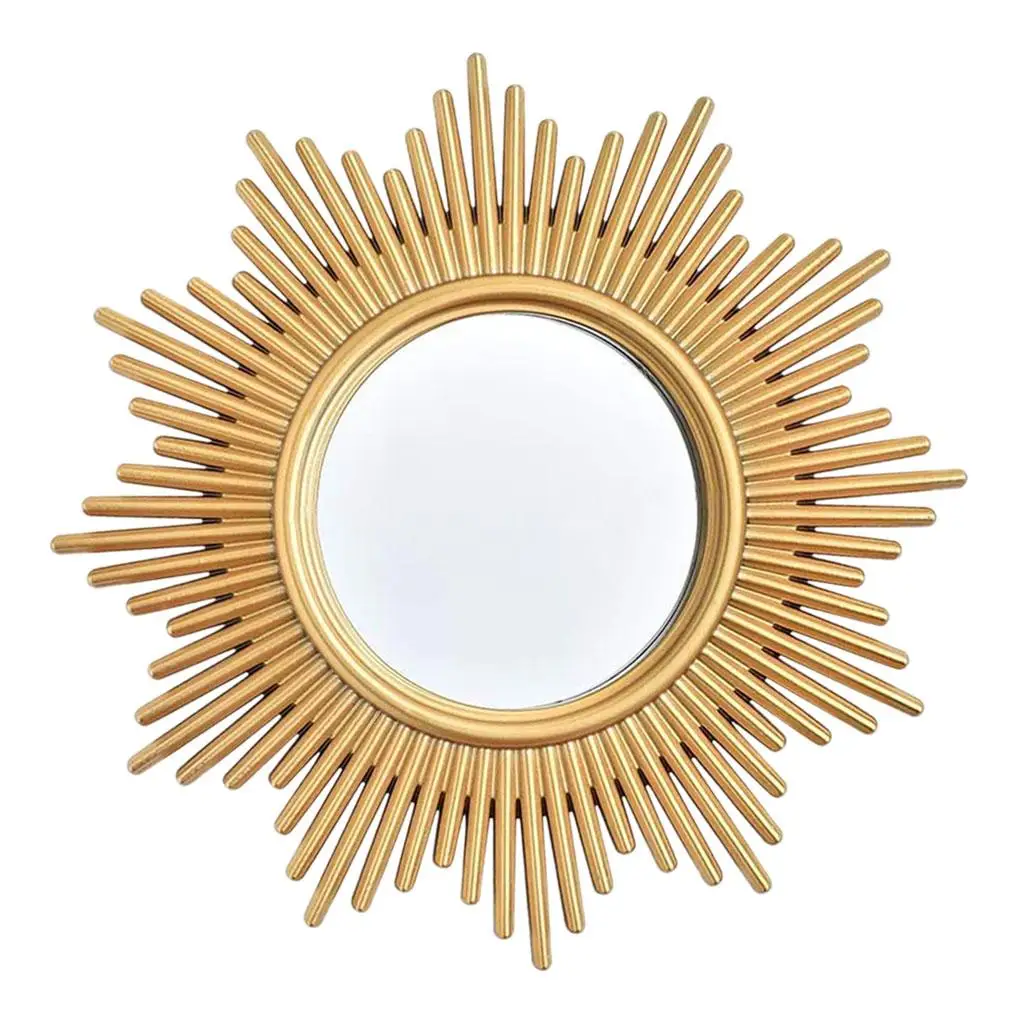 Vintage Gold Round Wall Mirror Ornate Frame Decorative Hanging Mirror for Hallway Bedroom Living Room Bathroom Vanity