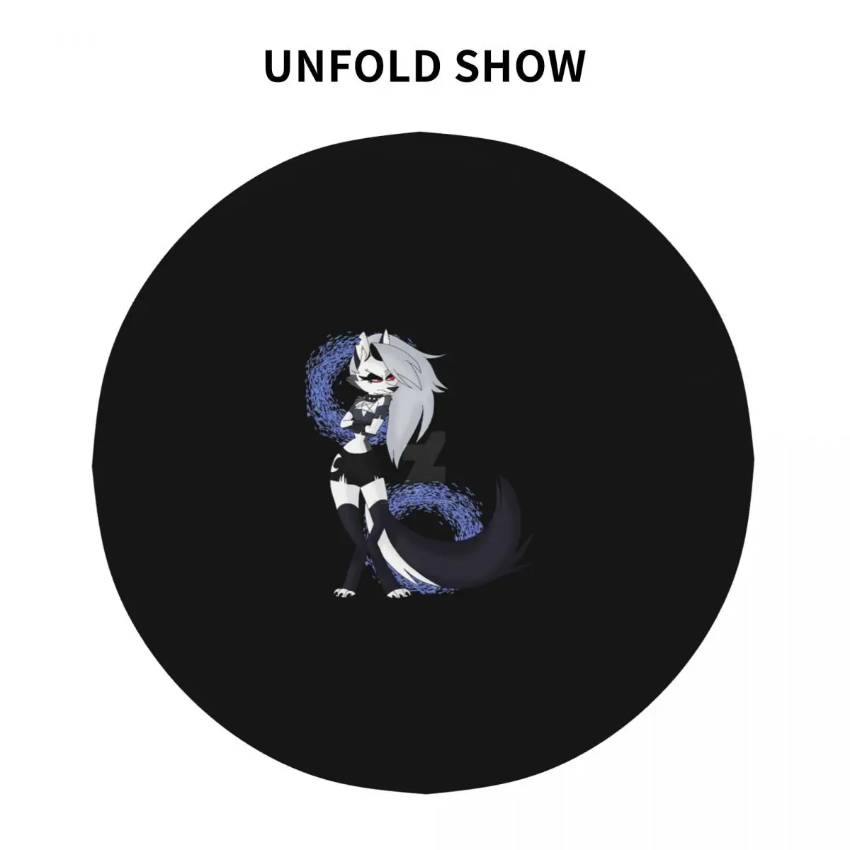 مفرش طاولة مستدير مقاوم للماء من Helluva Boss Loona، مفرش طاولة مقاوم للزيت لأحداث المطبخ، غطاء طاولة الطعام 60 بوصة