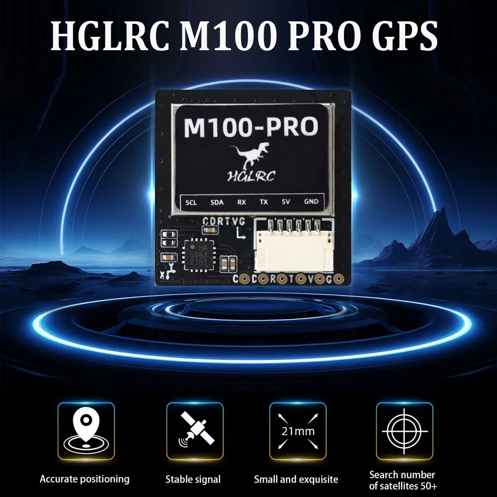 High Sensitivity HGLRC M100 Pro GNSS System Optimized For Stable Link With 10Hz High Speed Refresh Rate Accurate Position Part