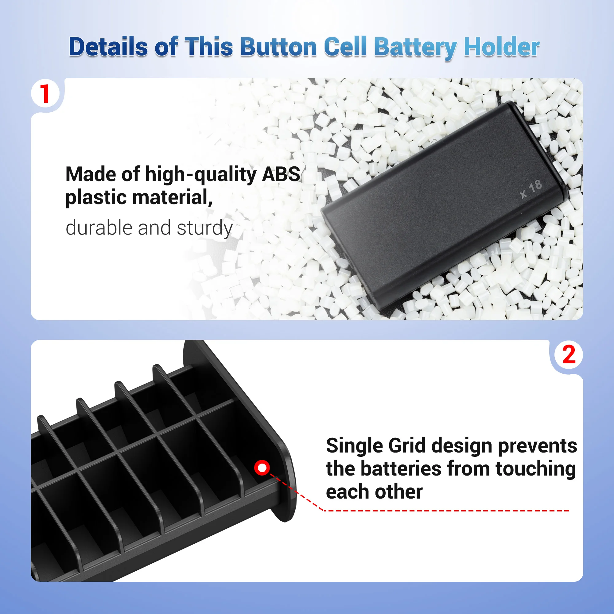 Pull-Out Design LR44 Button Round Battery Storage Coin Battery Case for 36x LR44/AG13/A76/357/SR44/SR1153/SG13/LR1154 Batteries