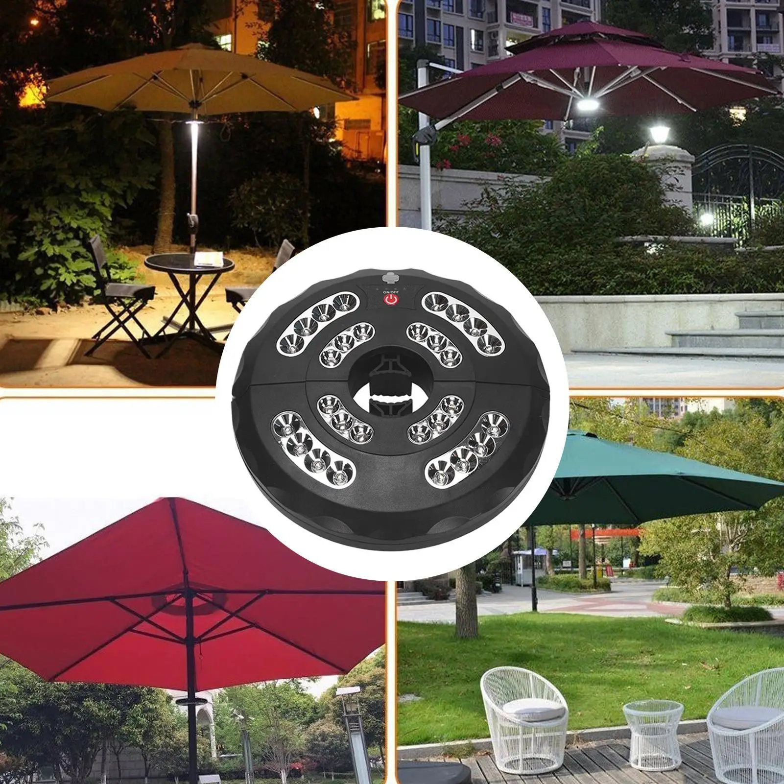 Guarda-chuva ao ar livre luz guarda-chuva pólo luz 3 modos ajustáveis lâmpada recarregável à prova dwaterproof água para jardim piscina quintal acampamento