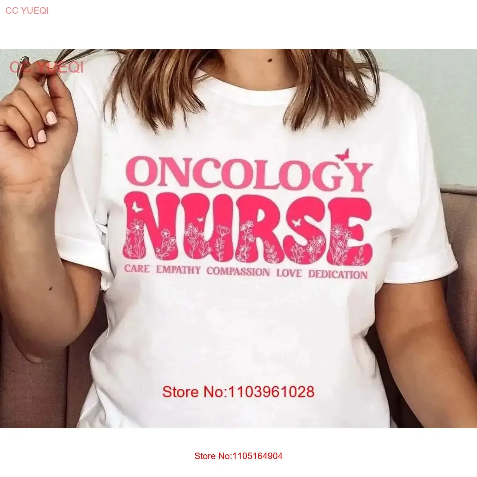 تي شيرت ممرضة الأورام هدية تقدير مسجل ريترو عتيق مغسول للارتداء اليومي أزياء أنيقة متعددة الاستخدامات #1