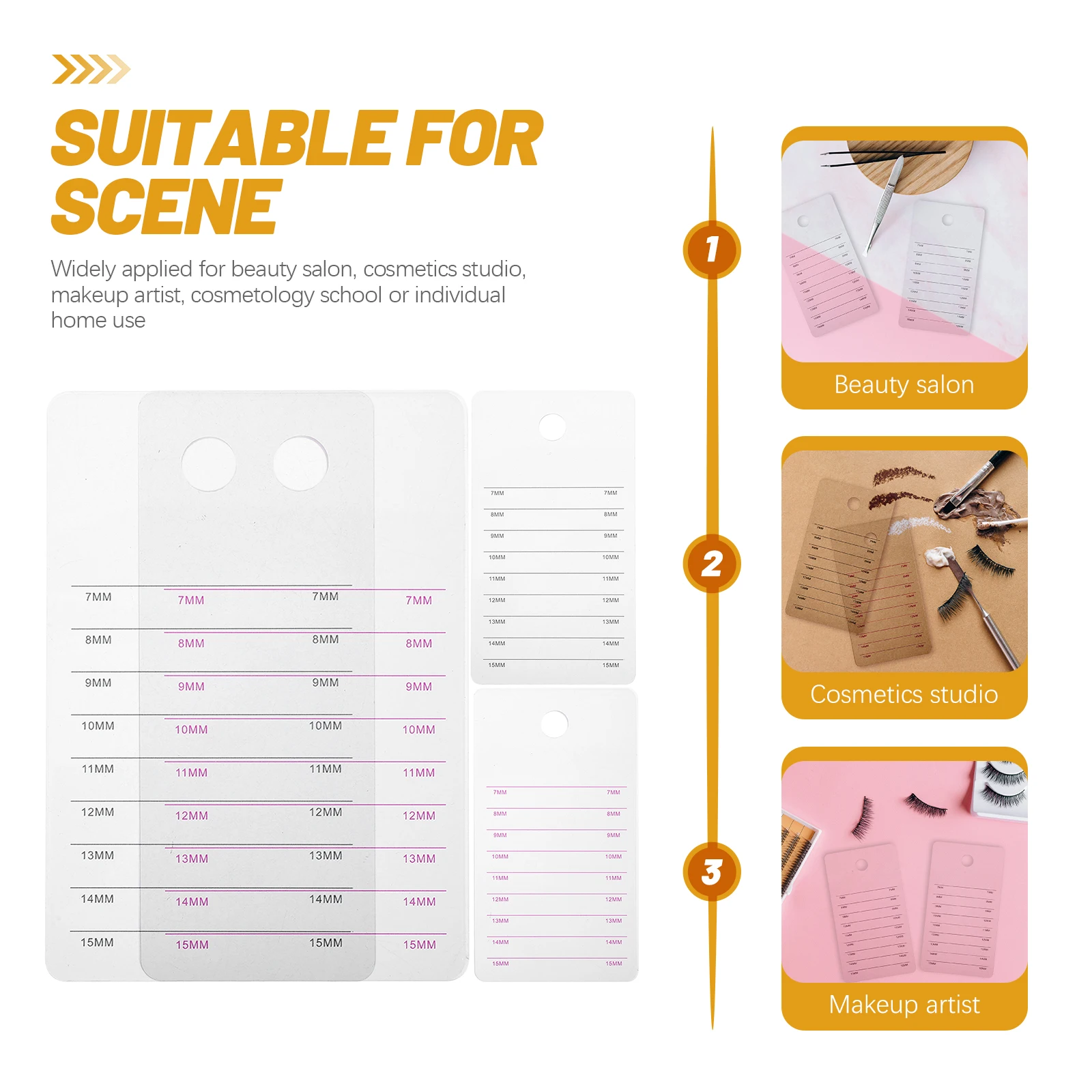 

4Pcs Eyelash Extension Holder With Length Marks Durable Display Tray For Cosmetology School