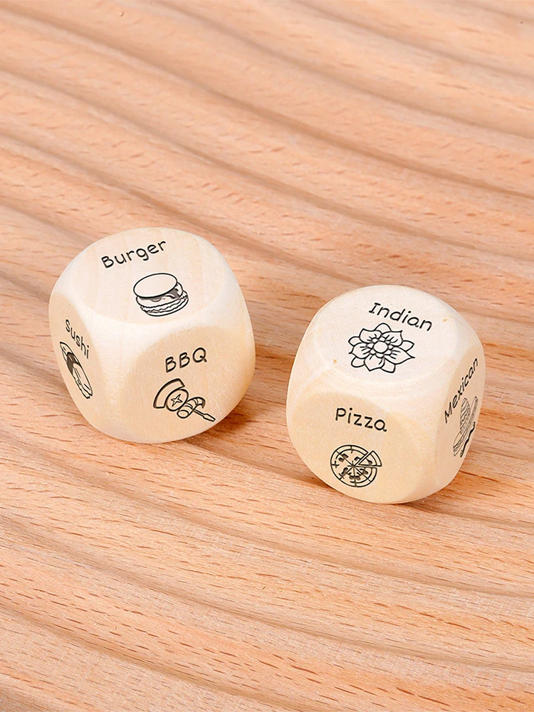 2Pcs Food Decision Dice Resin Dinner Decider Dice Lightweight 12 Ideas Christmas Valentines Gifts for Women Men