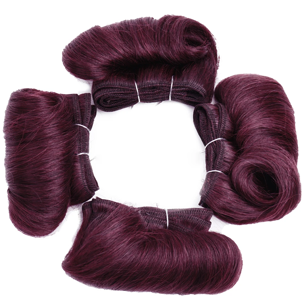 Curly Bundles 100% Human Hair 4 Bundles Deal Ombre Brazilian Hair Weave Bundles Human Hair Extension 5 5 6 7 Inches Short Hair