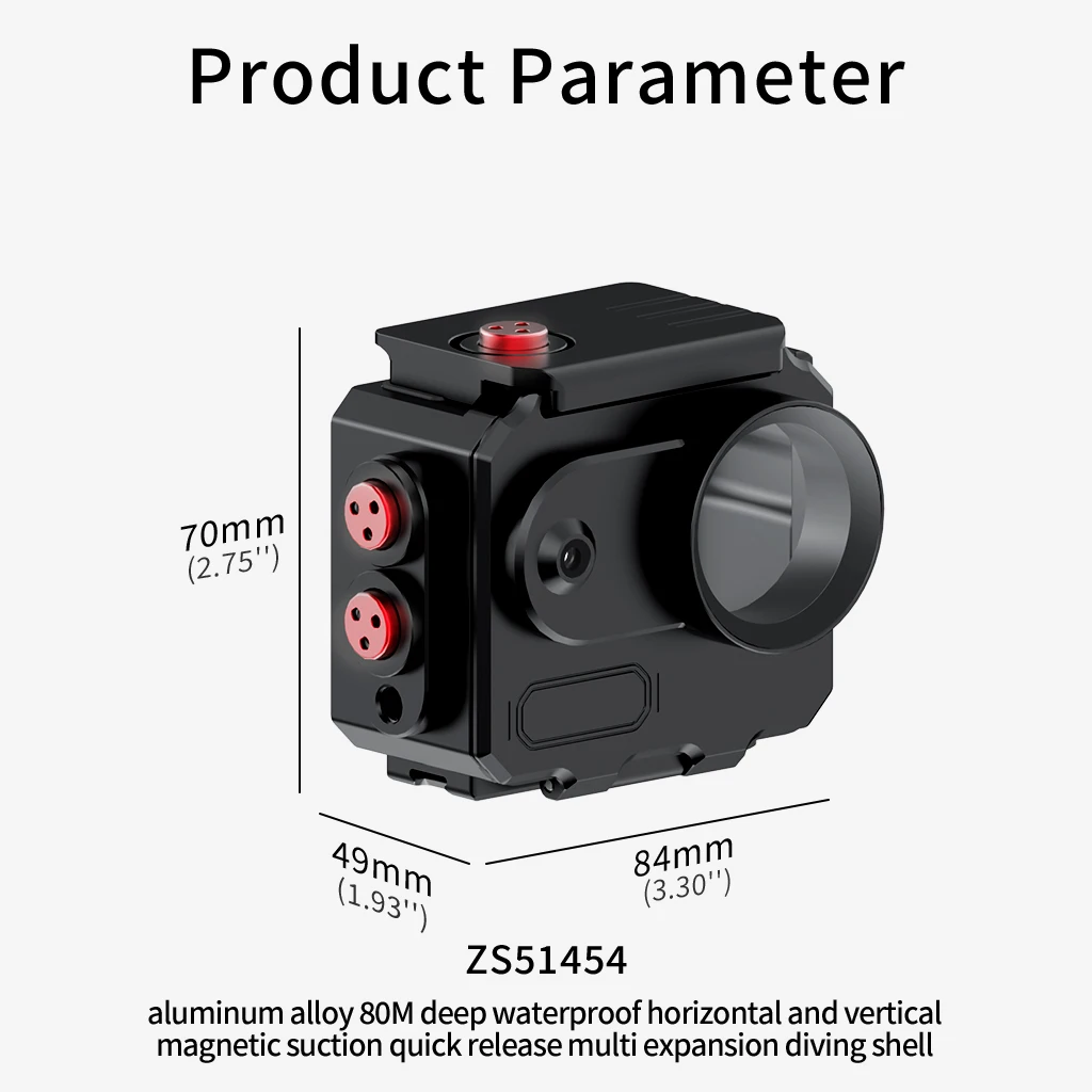 80 m wasserdichtes Gehäuse, Aluminiumkäfig, gehärtetes Glas, für Insta360 GO 3S Unterwasser-Tauchgehäuse Go3 Go3S Kamera-Schutz – Detail 16