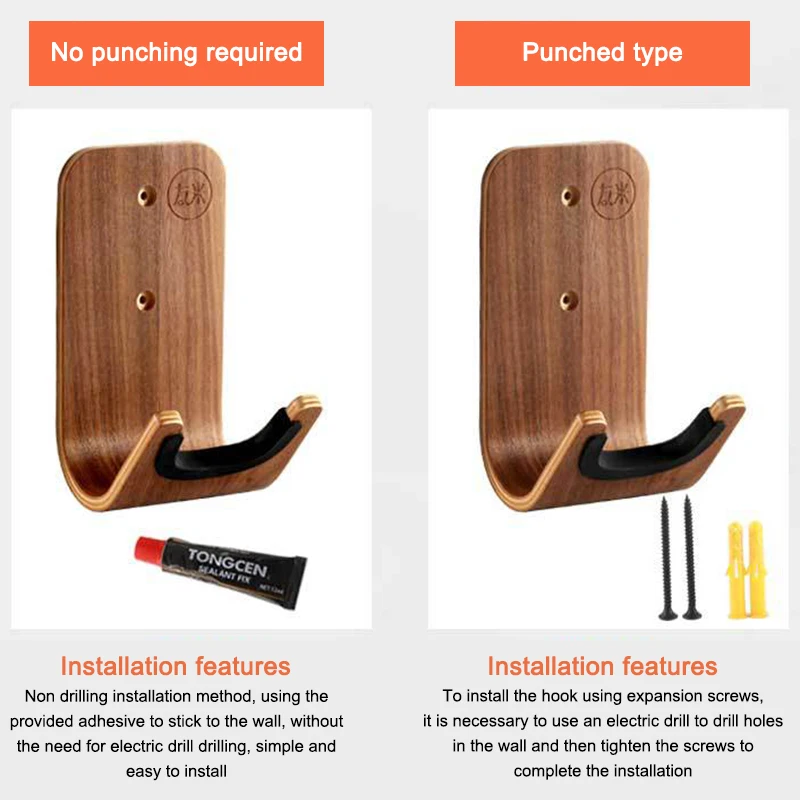 Wood Wall Guitar Hanger Display Rack Hanging Shelf Easy To Install For Violin Erhu Guitars Bass Ukulele Instrument Accessories