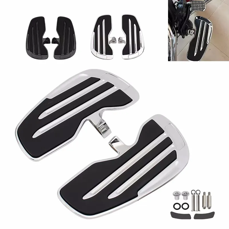 

1 Pair Chrome/Black Front Floorboard Rider Footrest For Indian Scout Bobber Sixty/Twenty Scout Rogue/Sixty Driver Footboards