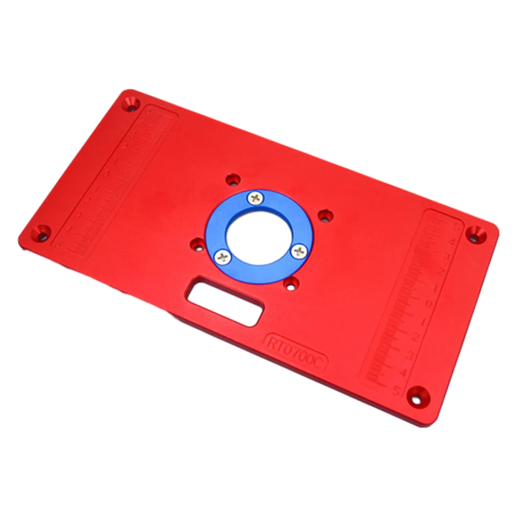 Red Aluminum Router Table Insert Plate Woodworking Experience Smooth Surface Corrosion Resistant type 1