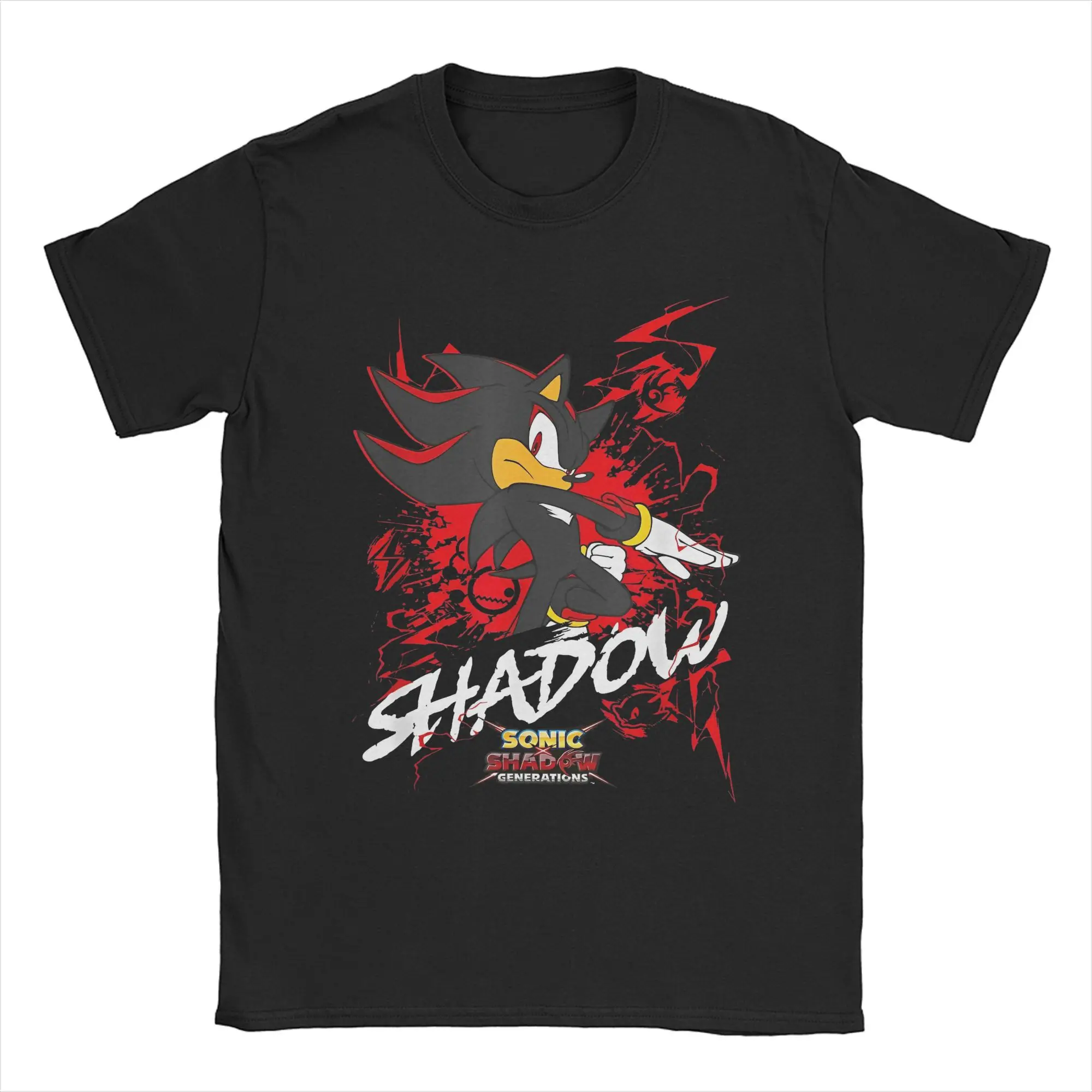 Novelty S-Sonic Shadow Generations T-Shirts for Men Round Neck Cotton T Shirt Game Cartoon Cool Short Sleeve Tee Shirt 6XL merch