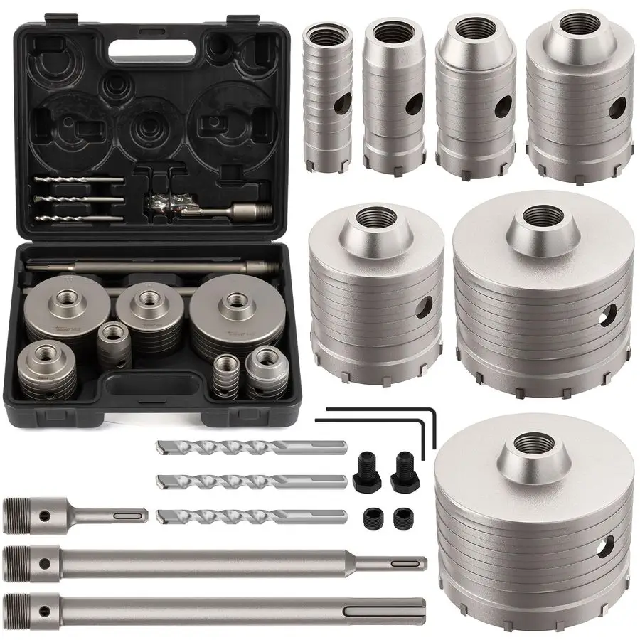 

20PCS Concrete Hole Saw Kits with 3 Drill Bits and SDS Plus amp Max Shank, Hole Saw Tool Set for Concrete Cement Brick Stone Wal