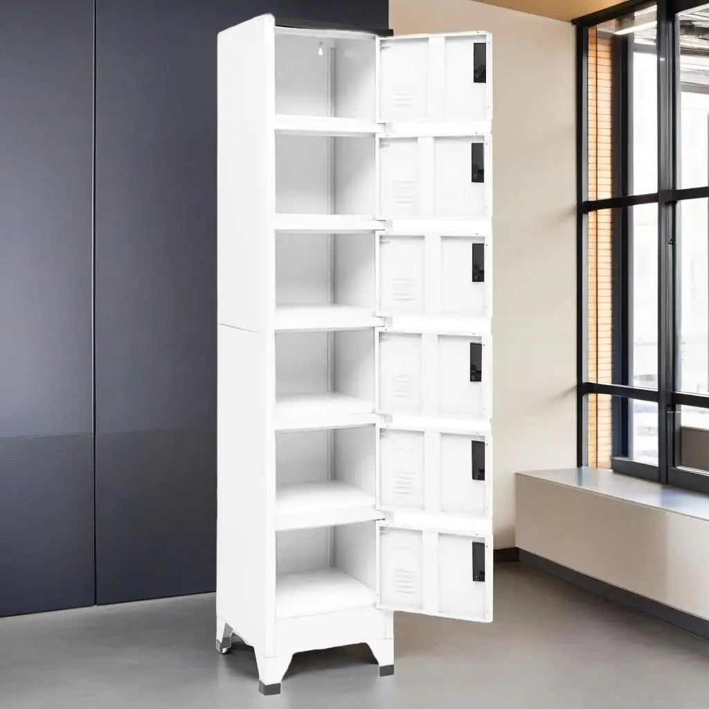 White Steel Locker Cabinet 15x15.7x70.9 - Durable Storage Solution for Home & Office