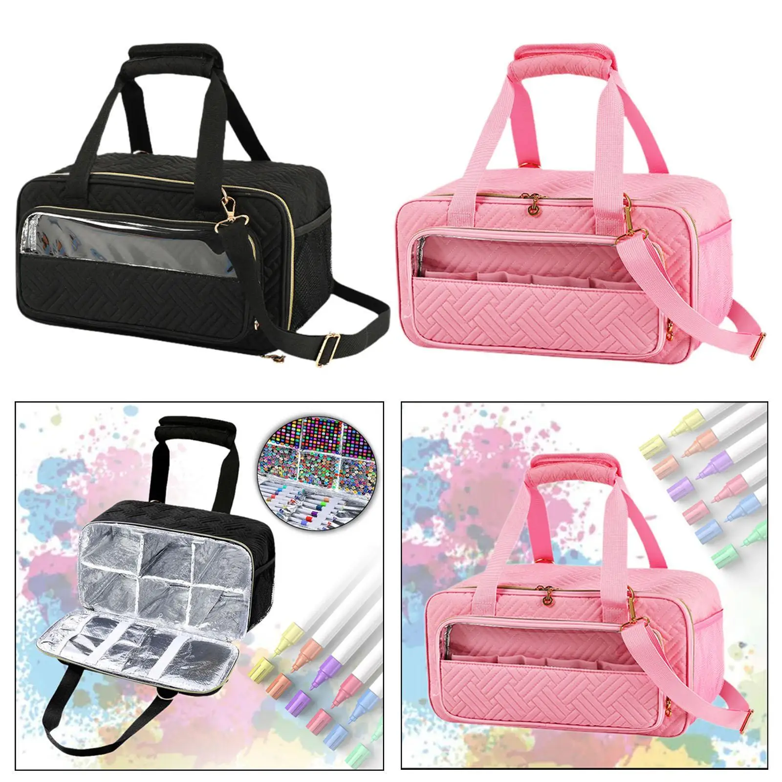 

Чехол для хранения художественных принадлежностей Легко чистящаяся подкладка с плечевым ремнем и ручкой Сумка для хранения маркеров Сумка-органайзер для акриловых красок