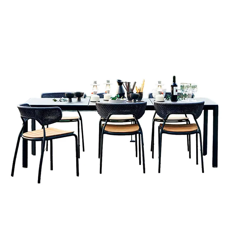 

Outdoor tables and chairs Sub-platform Sunscreen waterproof courtyard Balcony Leisure open-air outdoor garden Nordic rattan