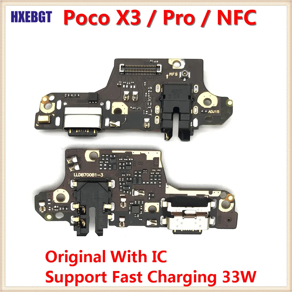 For Xiaomi Poco X3 , X3 NFC, X3 Pro USB Charger Dock Connector Charging Port Board Microphone Flex Cable  Parts