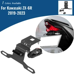 For Kawasaki ZX-6R ZX6R ZX 6R 2019-2023 License Plate Holder Motorcycle Rear Tail Tidy Fender Eliminator Kit Accessories