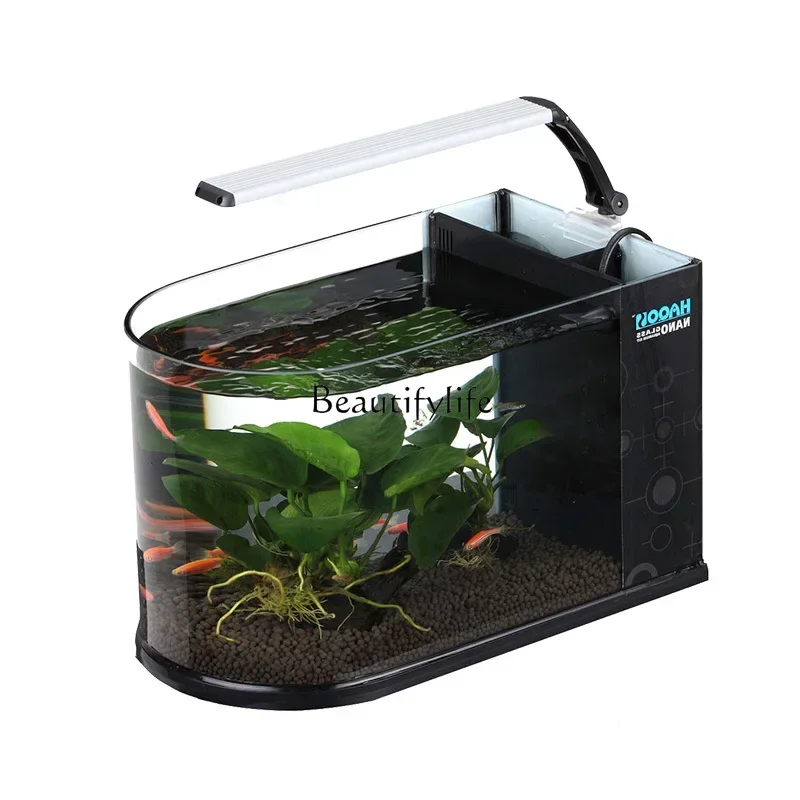 

LD33Small Mini Glass Ecological Living Room Fish Tank Aquarium