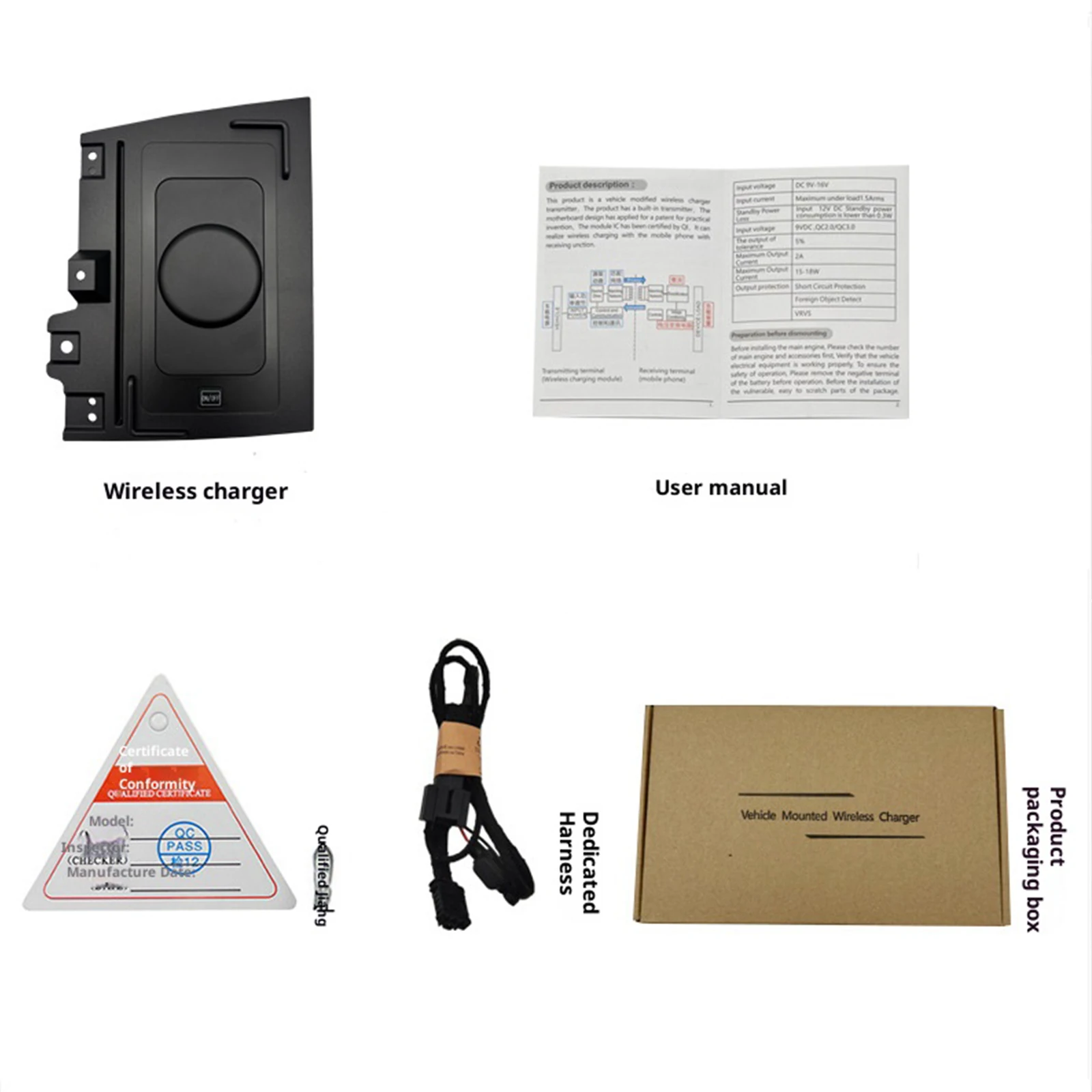 2DIN الأحدث لشركة هيونداي كريتا 2023-2024Car وحدة التحكم المركزية شاحن الهاتف شاحن لاسلكي سريع شحن لوحة شحن حامل #6