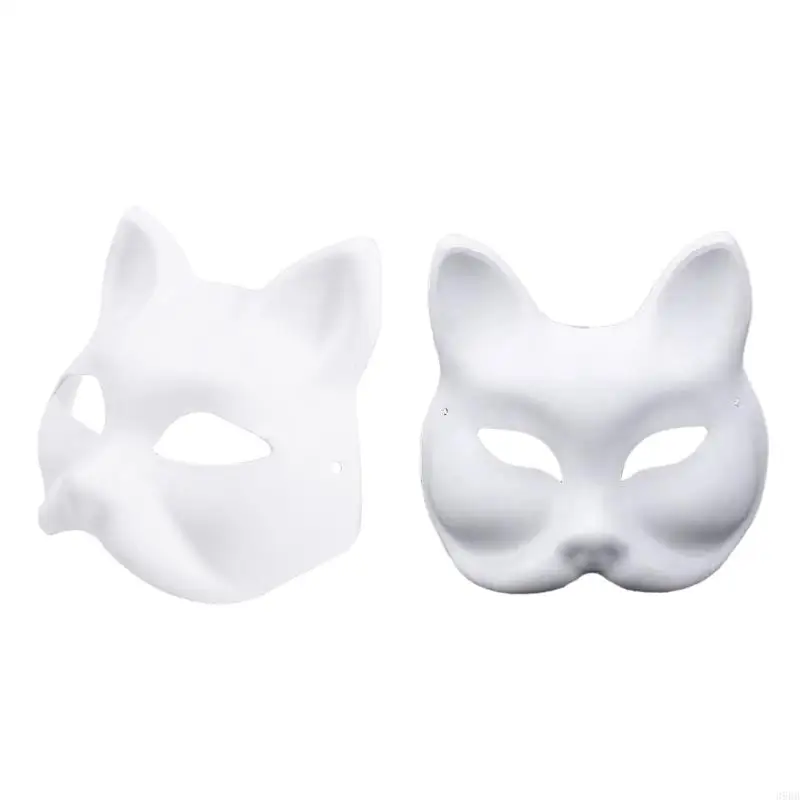 

652F Hand-Painted Foxes Mask Masquerade Mask Half Face Mask Halloween Party Mask DIY Mask Japanese Anime Cosplay Mask