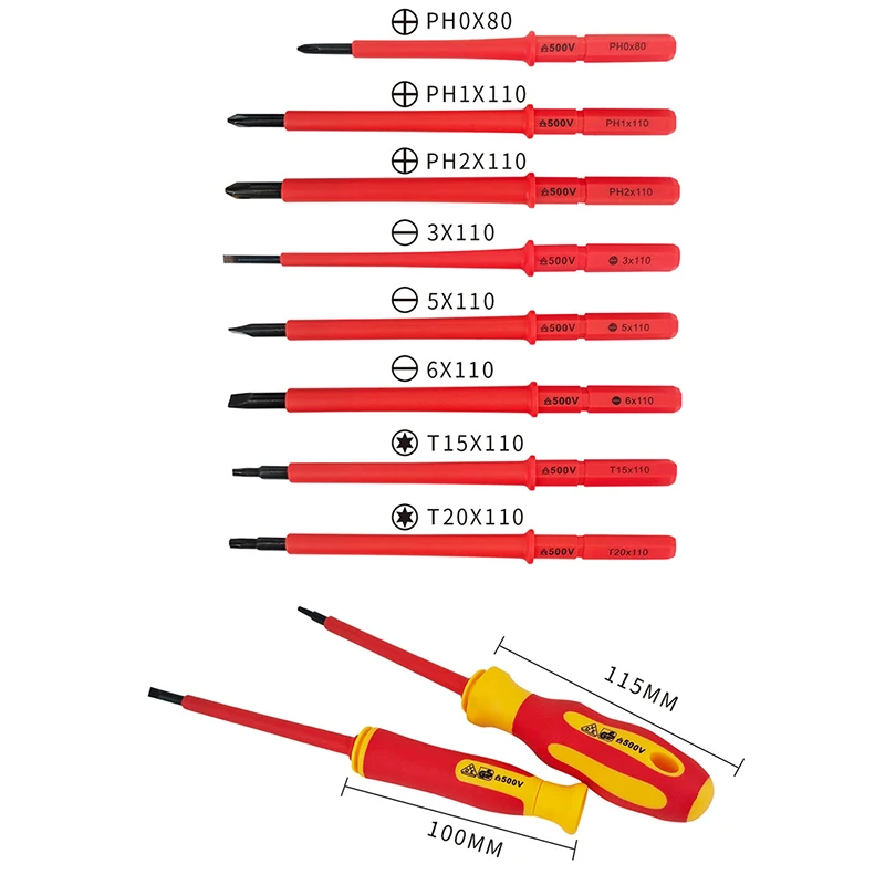 10PCS Magnetic Screwdriver High Hardness Detachable Plum Blossom Screwdriver Electrician Professional Set