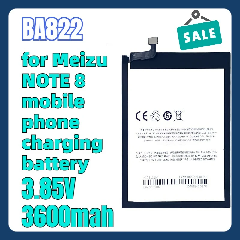 

Для зарядки телефона Meizu Note 8, электрическая плата большой емкости BA822, аккумулятор для телефона 3600 мАч
