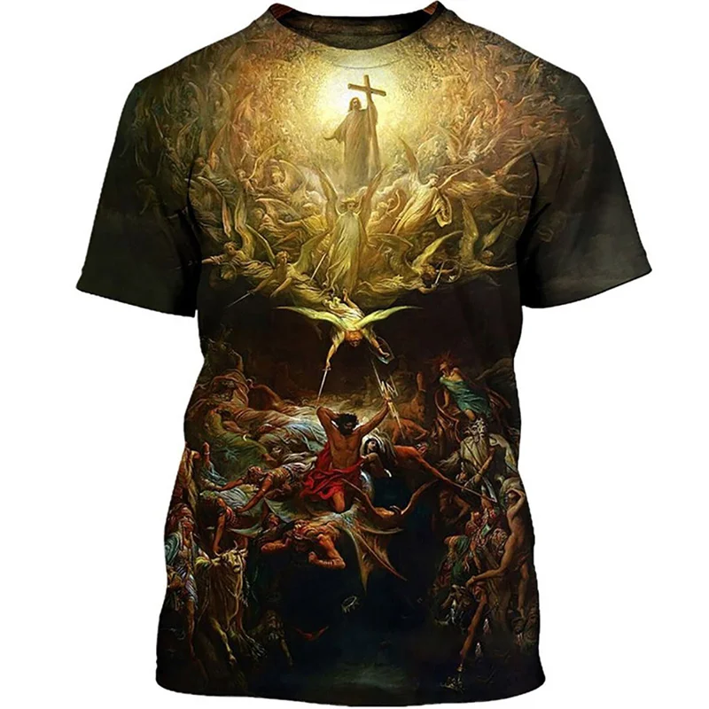 New Summer 3D Christian Jesus Printing T Shirt For Men Children Fashion Streetwear Tee Shirts Cool Hip Hop Harajuku Clothing Tee