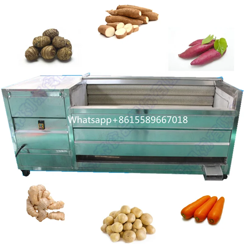 Commercial sweet potato carrot ginger yams taro cassava washing and peeling machine