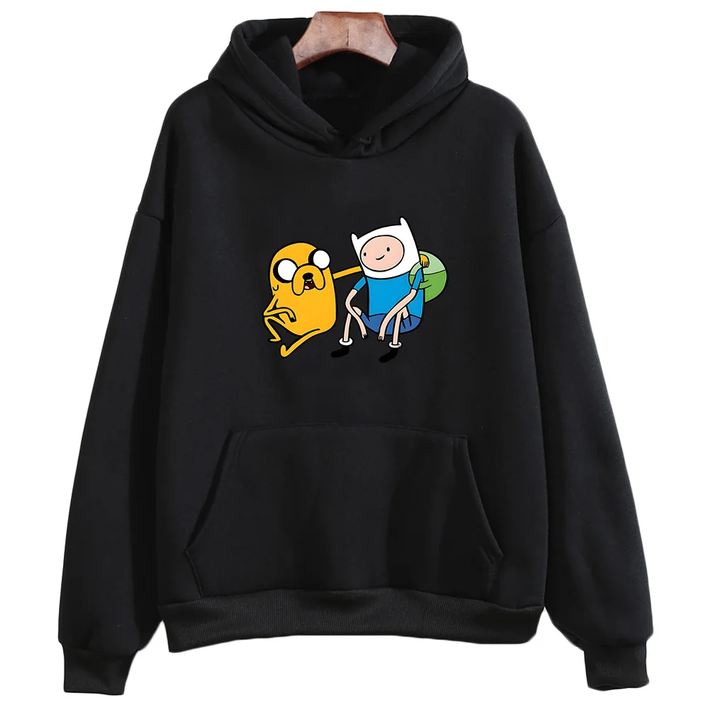 Adventuree Timee Finn and Jake Graphic Hoodies Autumn Fleece Pullovers Loose Casual Women/men Sweatshirt Cute Anime Clothing