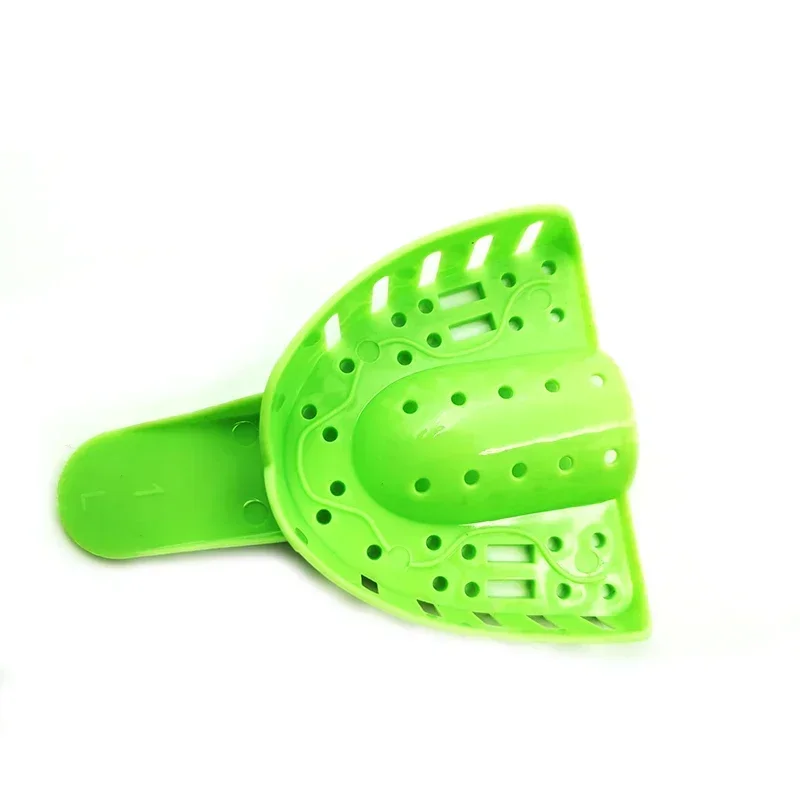 10 قطعة صواني الانطباع الأخضر للأسنان المواد البلاستيكية حامل الأسنان أدوات العناية بالفم الأوتوكلاف طب الأسنان ضام #4