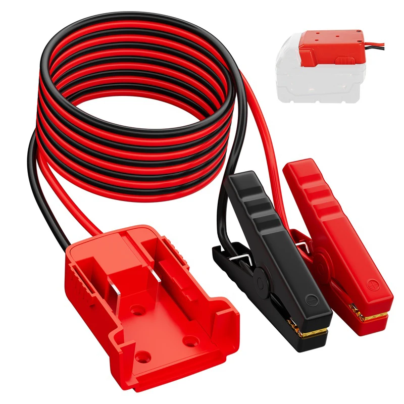 for Milwaukee/Makita 18V Li-ion Battery Jumper Cables Jump Kit 8AWG Cable Power Battery Jump Starting Adapter Auto Booster Cable