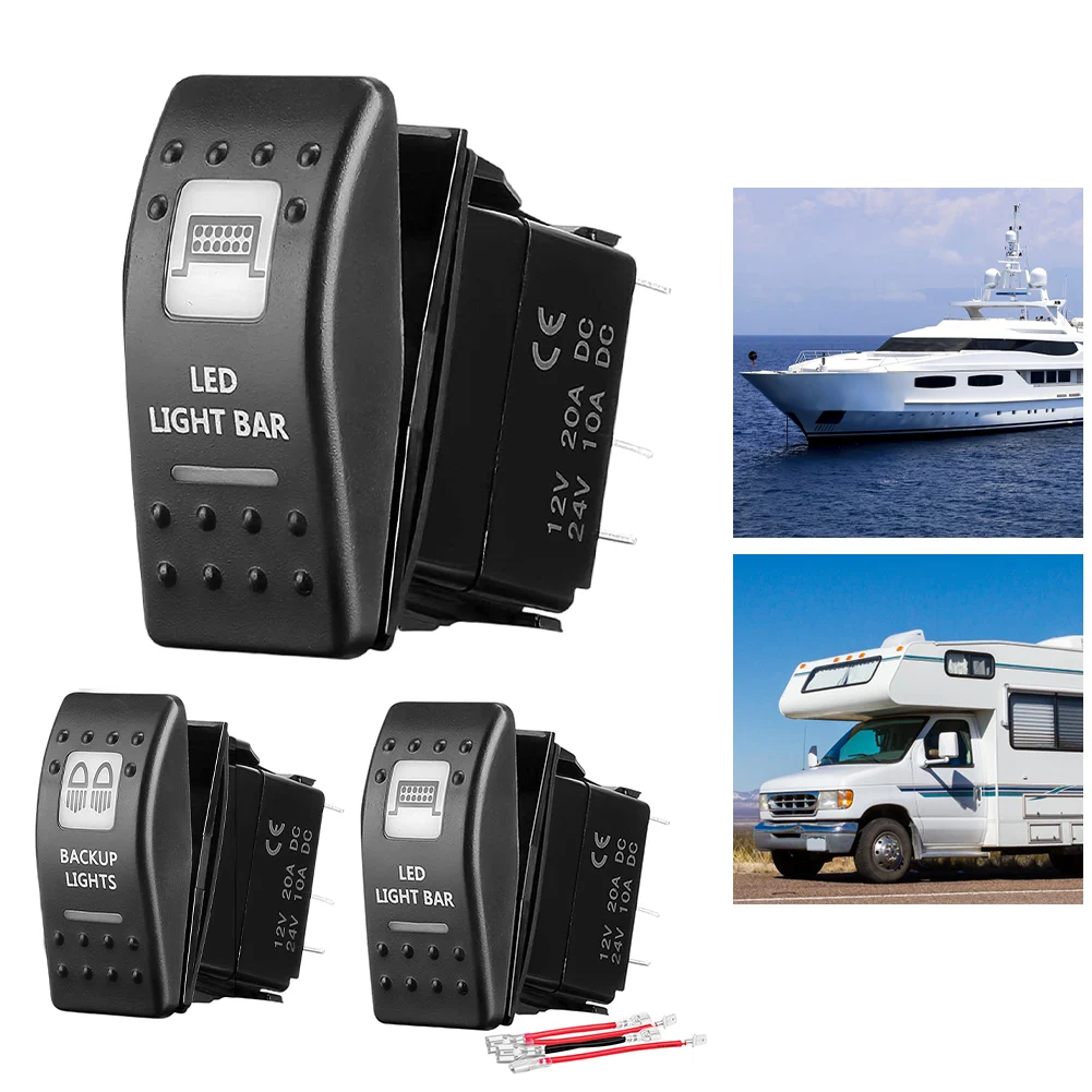 LED-Lichtleisten-Kippschalter 12V 24V Auto Doppelschalter LED-Lichtleisten Ein/Aus 5-PIN Dual LED EIN/AUS-Schalter für ATV UTV Auto LKW Wohnmobil