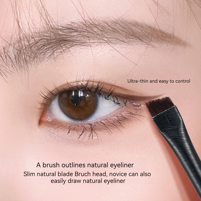 Super Soft Fiber Eyeliner Brush, Sobrancelha Contorno, Aderência Confortável, Aplicação Maquiagem Natural, 3Pcs