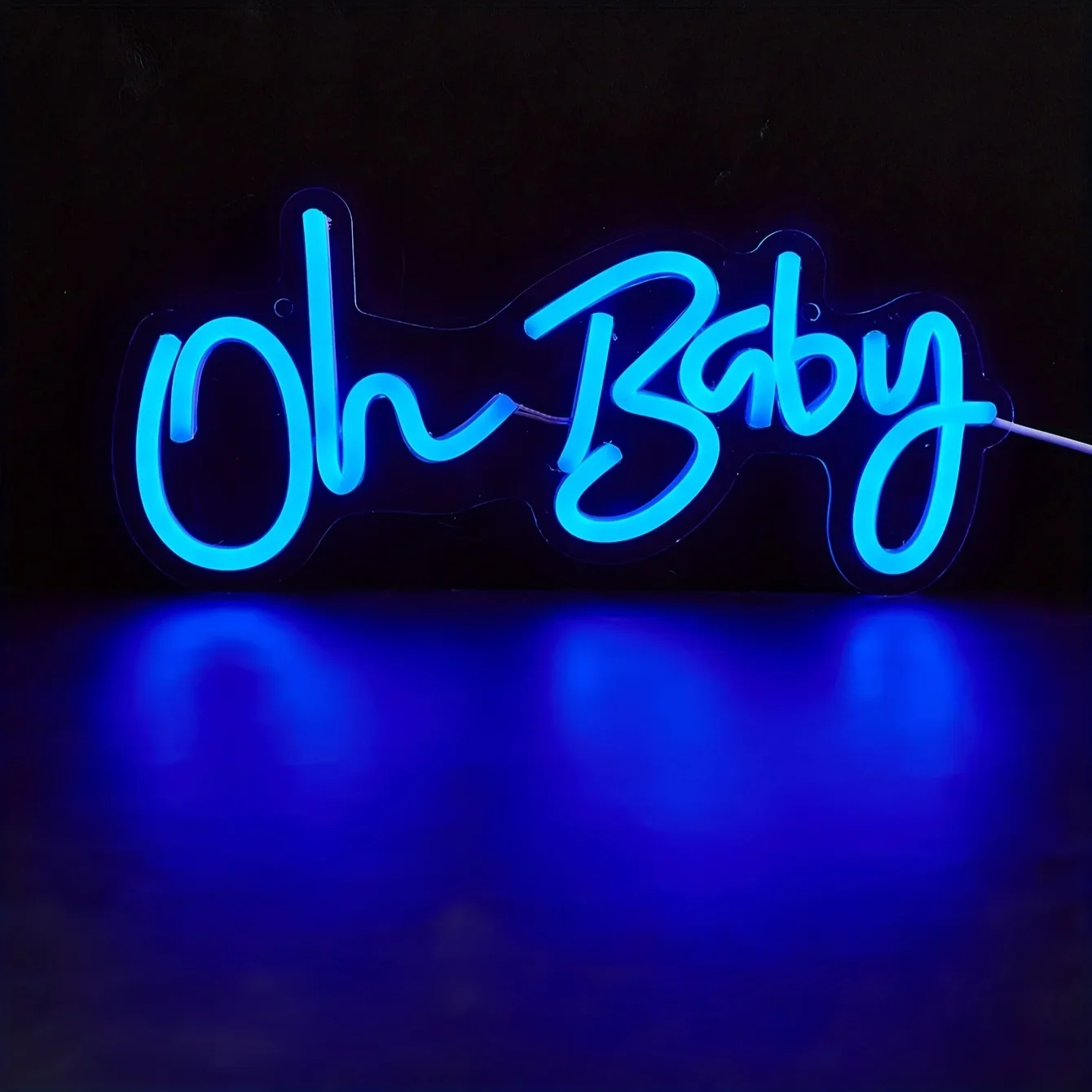 Oh Baby Neon Sign for Baby Shower Backdrop USB Dimmable LED Neon Light for Gender Reveal Wedding Birthday Party Room Decoration