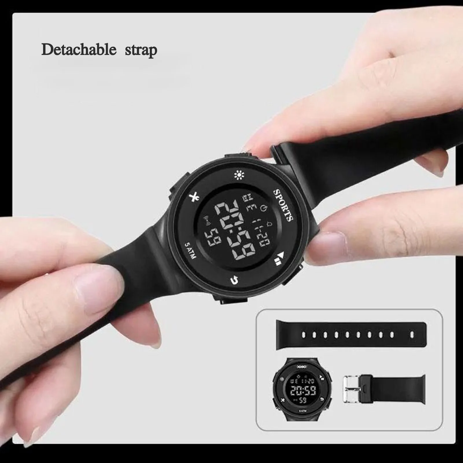 Classic Digital Sport Watch with Stopwatch Alarm Countdown Waterproof Light-up Watch for Children Teens Students