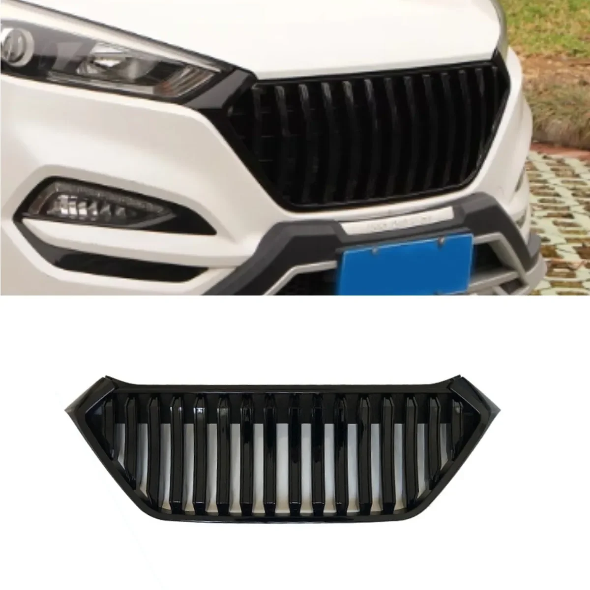 Car Bumper Grill Racing Grills Front Bumper Grille Exterior Part Front Bumper Grill For HYUNDAI TUCSON 2015-2018 Car Accessories