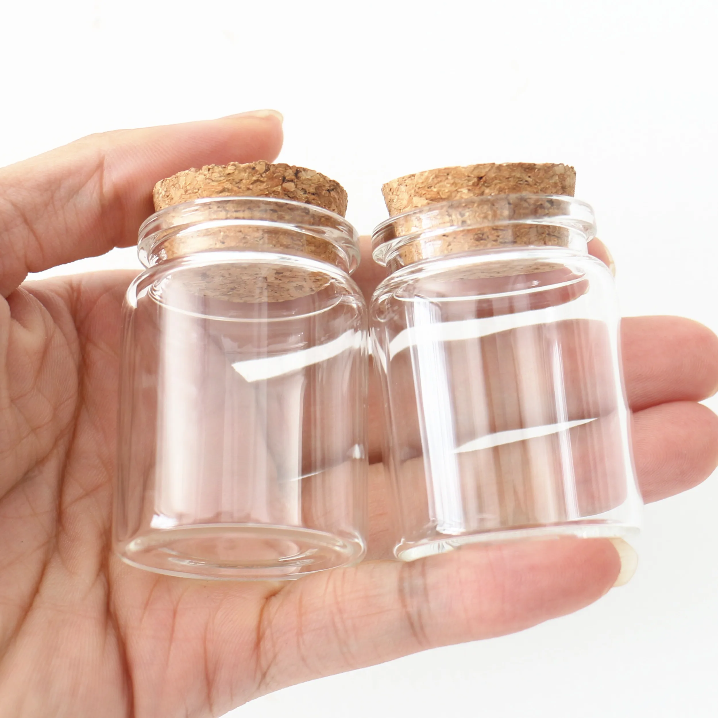 12 Pcs/Lot 25*37*50mm 30ml Dragees Glass Bottle Little Glass Jars Dragees Container Wedding Gift Bottle Stopper Empty Container