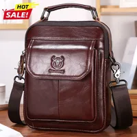 BULLCAPTAIN 2025 New Cowhide Men's Bag Fashion Shoulder Bag Gift for Husband Large Capacity Handbag Crossbody Bags Designer Bag