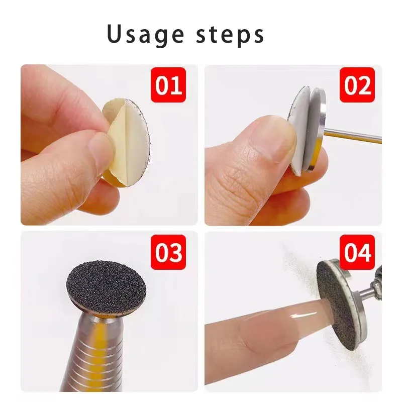 25MM Replaceable Sanding Paper with Disc Foot Dead Skin Sandpaper Cuticle Calluses Remover Nail File Pedicure Care Manicure Tool
