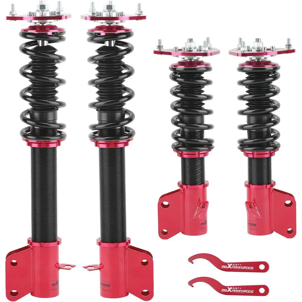 

Height-Adjustable Suspension Kit for 2000-2007 WRX, 2000-2004 STI, and 2003-2008 Forester, Red Preset Damping Shock Absorber Low