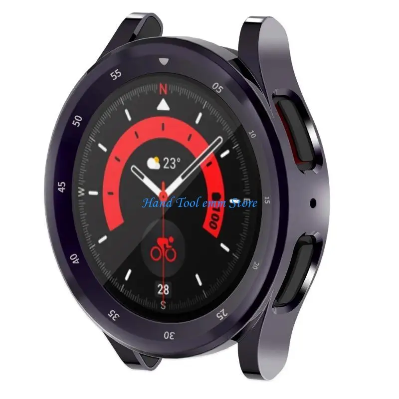 

H37F Case for Watch5 TPU Thin Plated Case Shock-Proof Cover All-Around Protective Bumper Shell 45mm Smartwatch