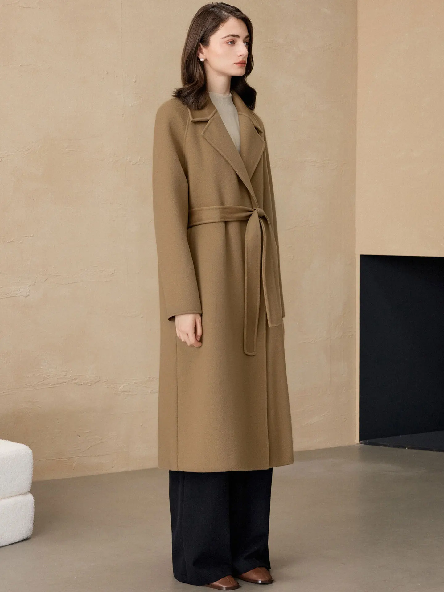 Allingentle Women's Blazer Woolen Fashion Long Jacket Street Coat Suit Blazer for Daily Outfits Customize