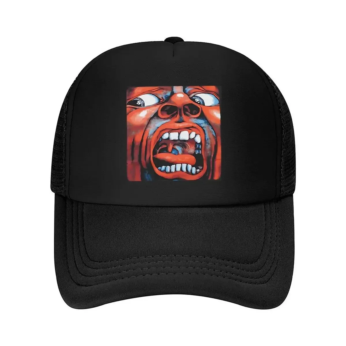 2026 Screaming Face Edgy, Horror - Themed Graphic Art Design Mesh Baseball Cap