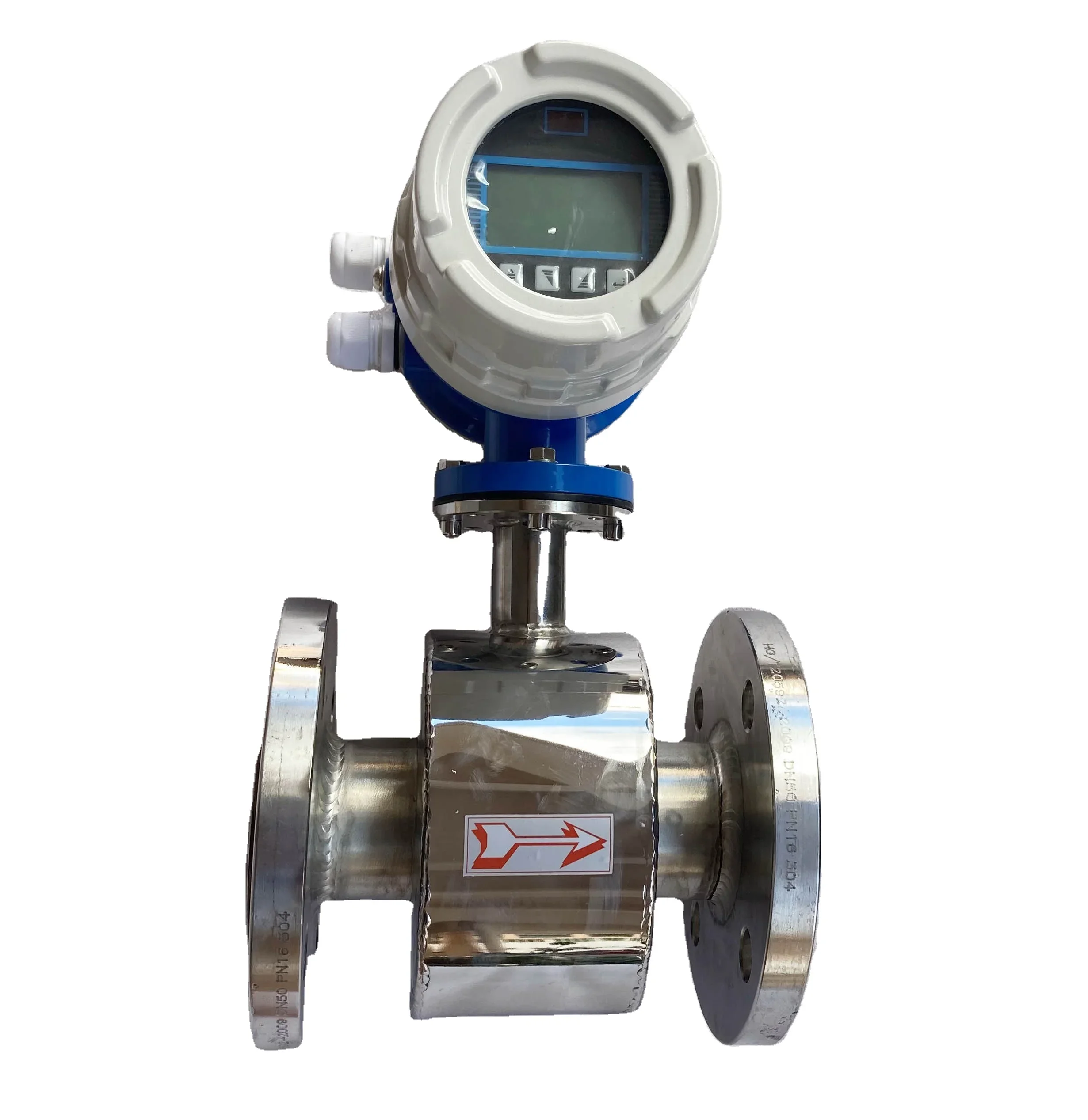 SUS 304 Smart Electromagnetic Flow Meter Sewage Pipeline Hydraulic Diesel Magnetic Flowmeter Liquid Water Stainless Steel