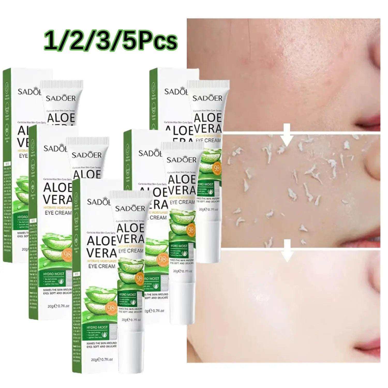 Lote aloe vera creme para os olhos anti olheiras sacos de olho hidratante endurecimento suave contorno dos olhos beleza saúde cuidados com a pele cosméticos