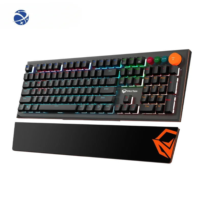 

MK500 4 Special Control Keys Typ C Cable Detachable Palmrest PC Backlit Illuminate Led RGB Gaming Mechanical Keyboard