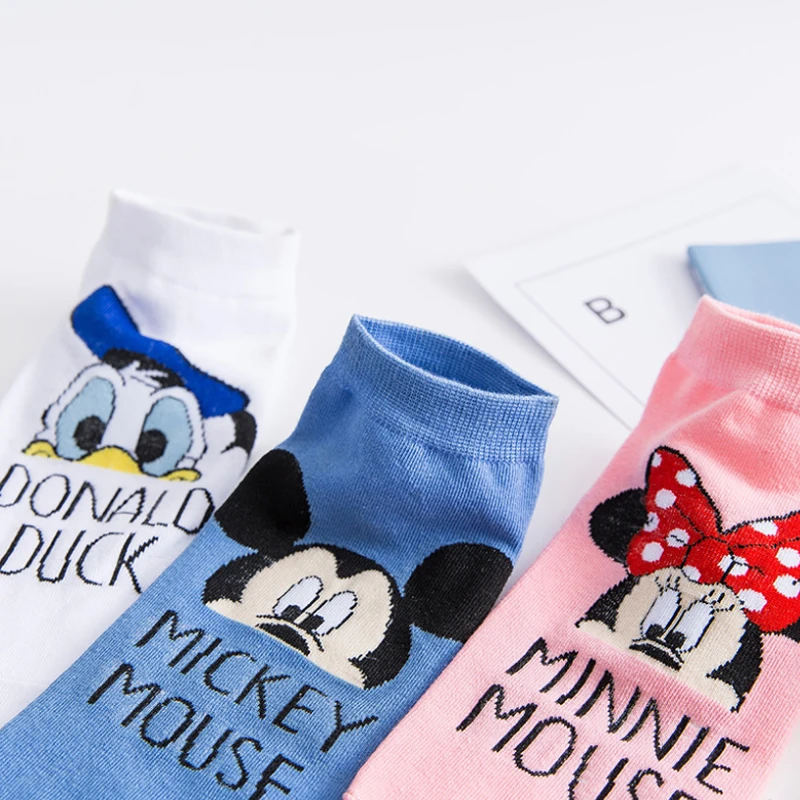 Disney Spring Summer New Socks Cartoon Creative Women\'s Socks Mickey Minnie sisters Socks Donald Duck Cotton Socks One Size