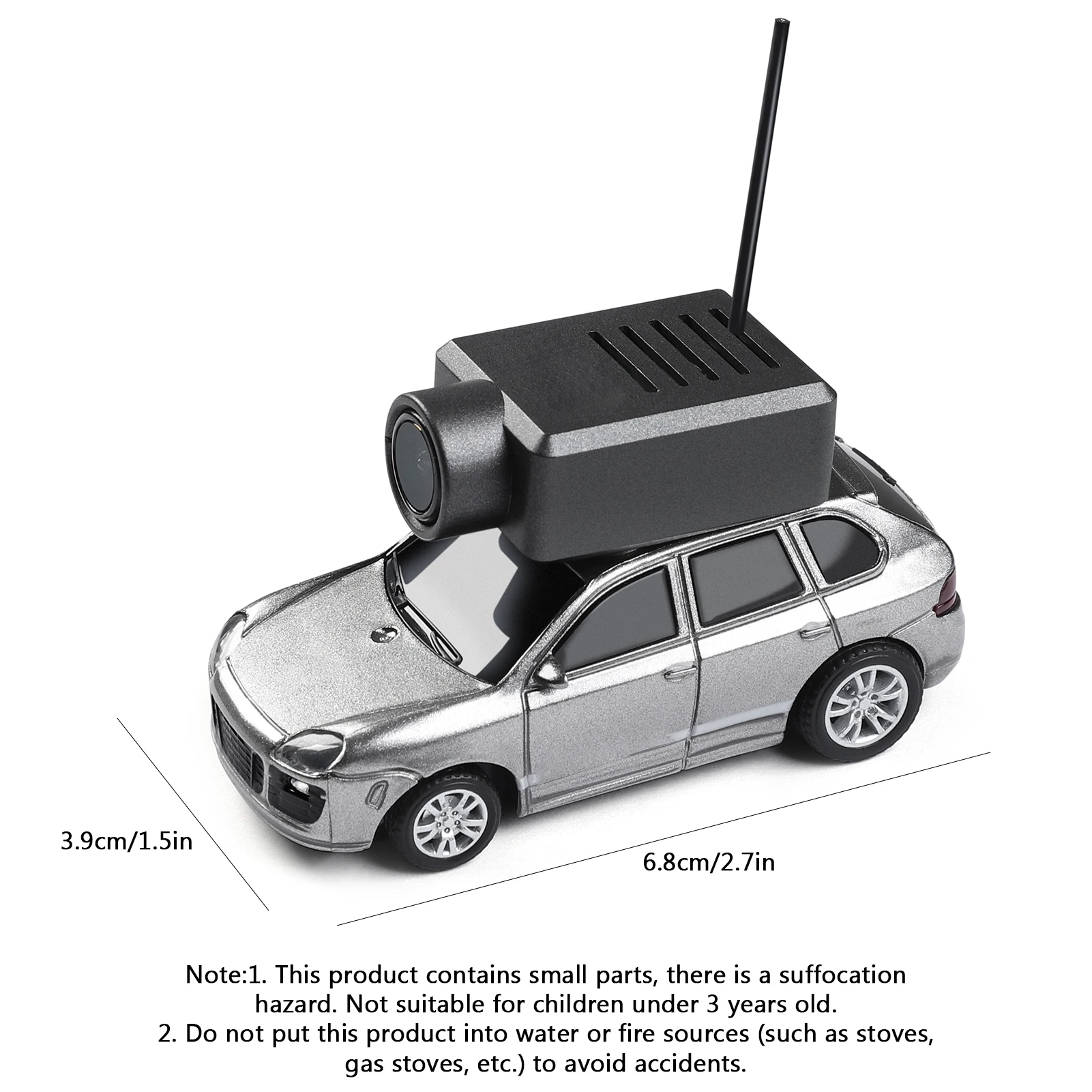 سيارة كاميرا RC صغيرة بمقياس 1:64، لعبة سيارة يتم التحكم فيها عن بعد 2.4G مع كاميرا مغناطيسية عالية الدقة، أضواء LED، لعبة ممتعة للأطفال والكبار