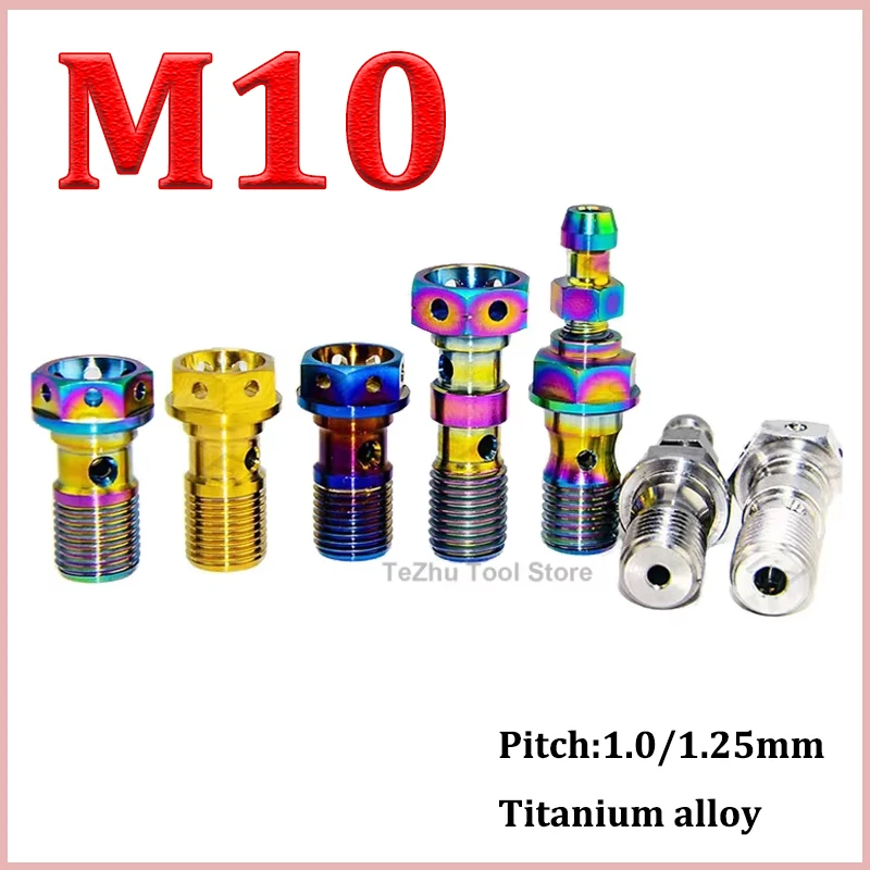 

1pc Titanium Bolt M10x1.0/1.25 Pitch Bolt For Brembo Brake Line & Single Both Hole Clutch Banjo With Bleeder Valve for Ducati